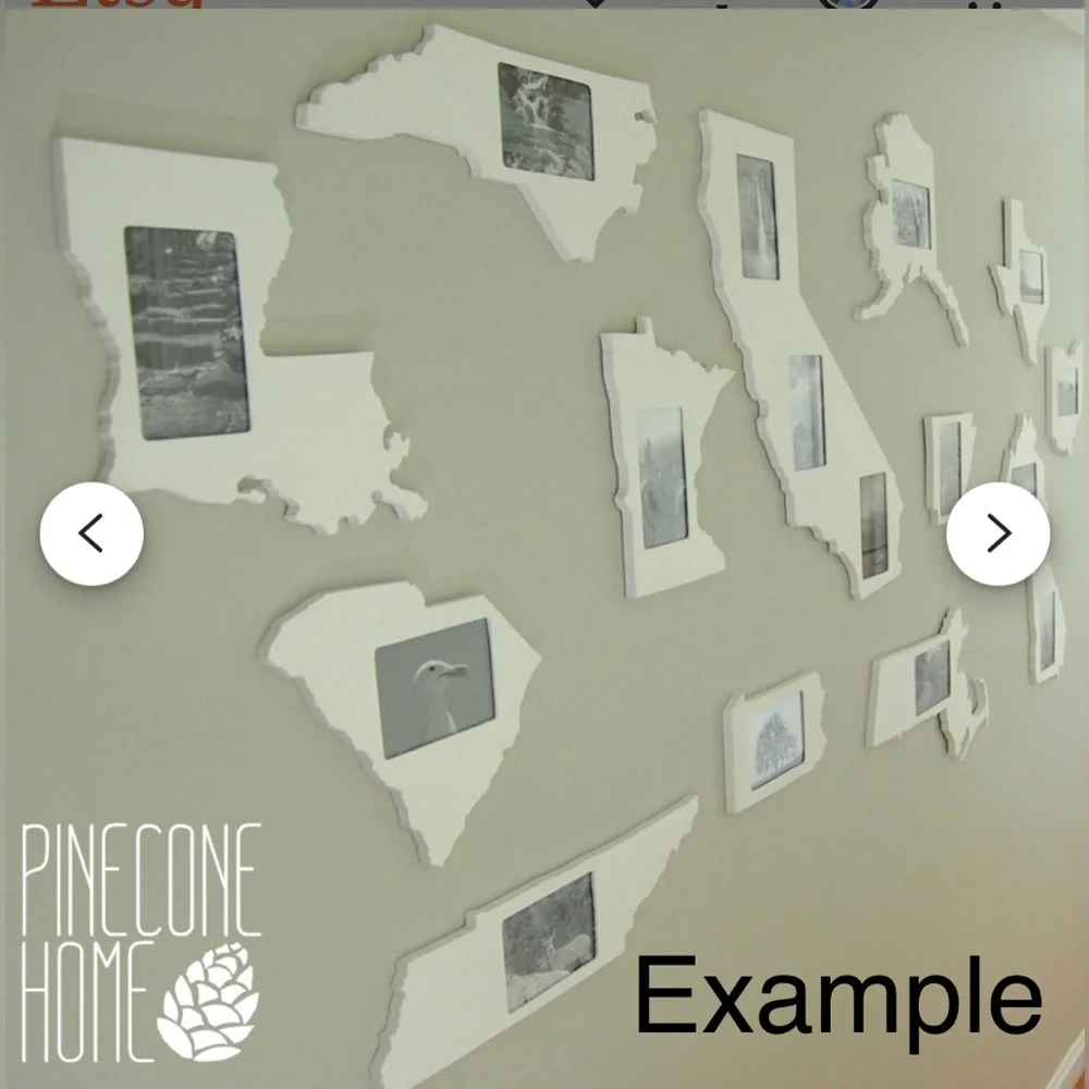 Custom Made Maine State-Shaped Picture Frame